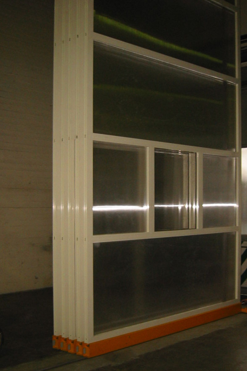 Particolare parete rigida in posizione chiusa