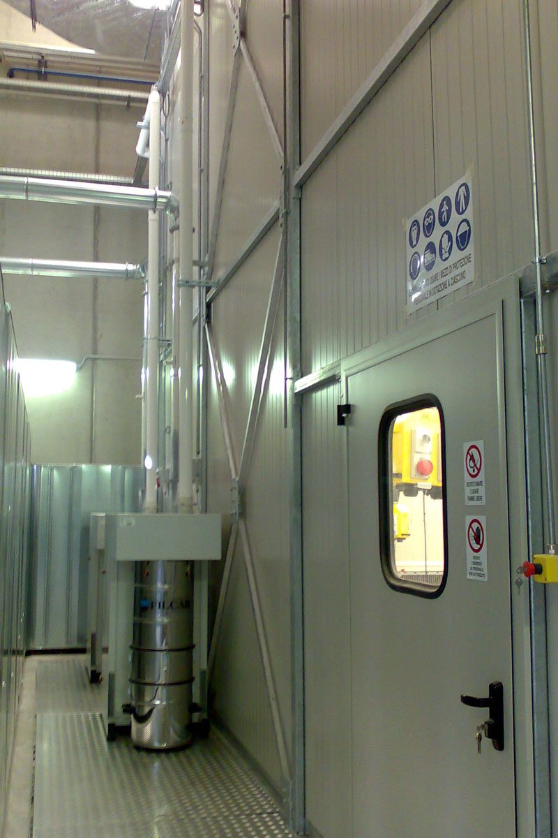 Particolare impianto aspiratori localizzati