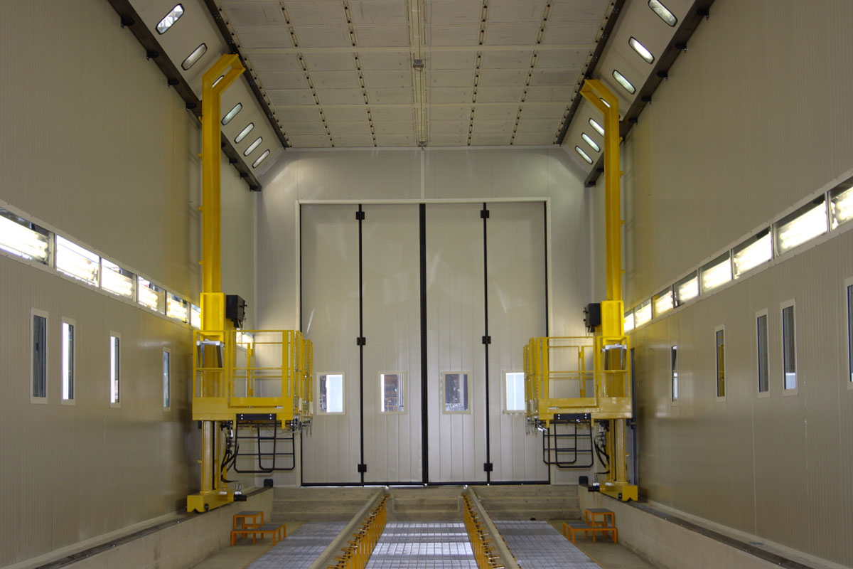 Cabina-forno verniciatura carrozze ferroviarie